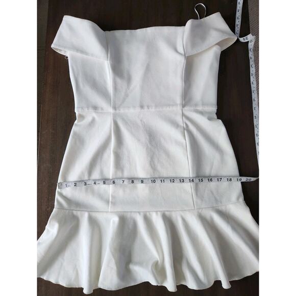 N Nicholas Ponti Off Shoulder Mini Dress in White size 8US msrp $495 - Picture 10 of 11